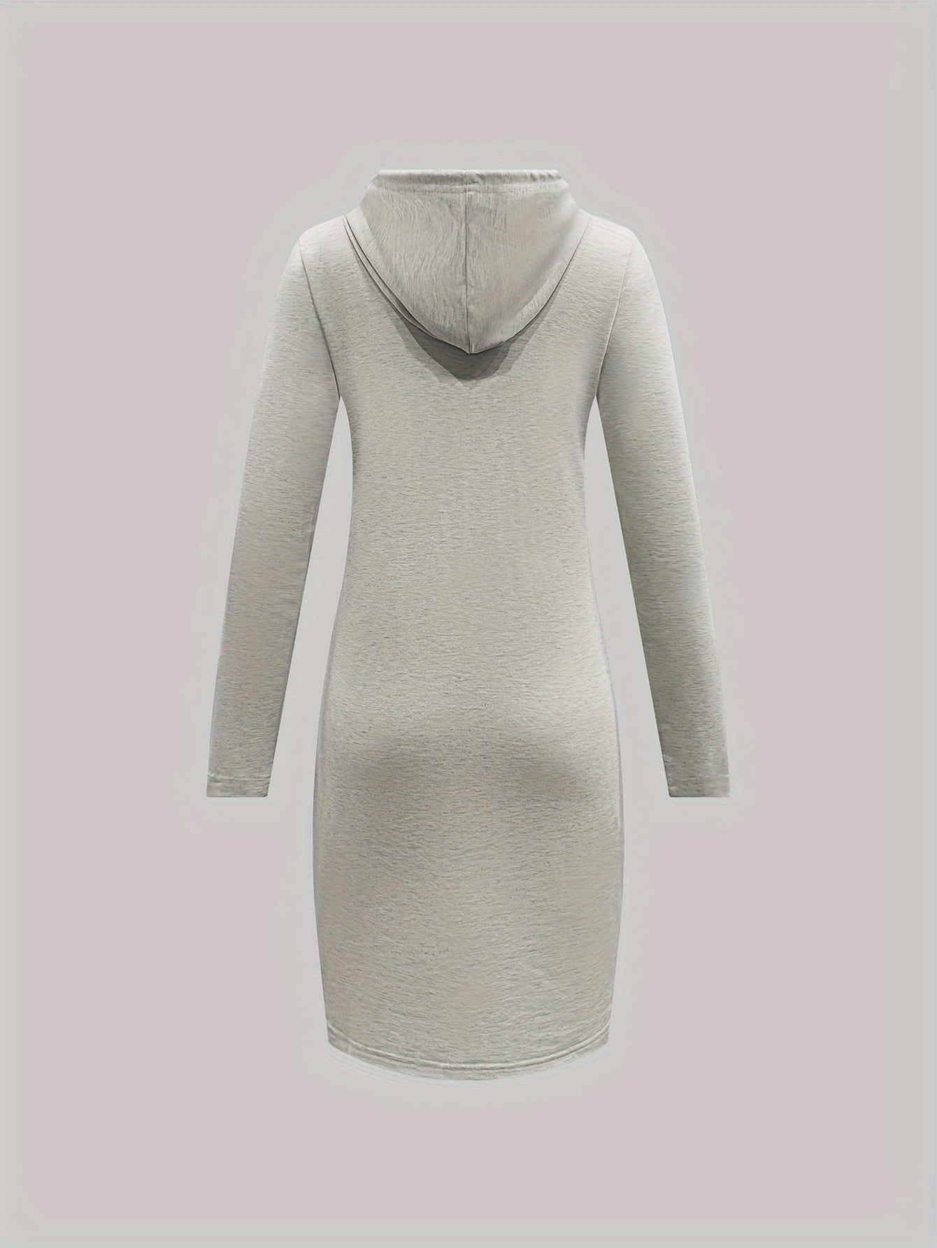 Women'S Hooded Dress - Light Grey with Bold "GOD is Still Writing Your Story" Print - Formal Casual Outfits - Spring/Fall Everyday & Special Occasion Dress - Women'S Clothing, Spring Autumn Attire, Comfortable Fit, Spring Fas