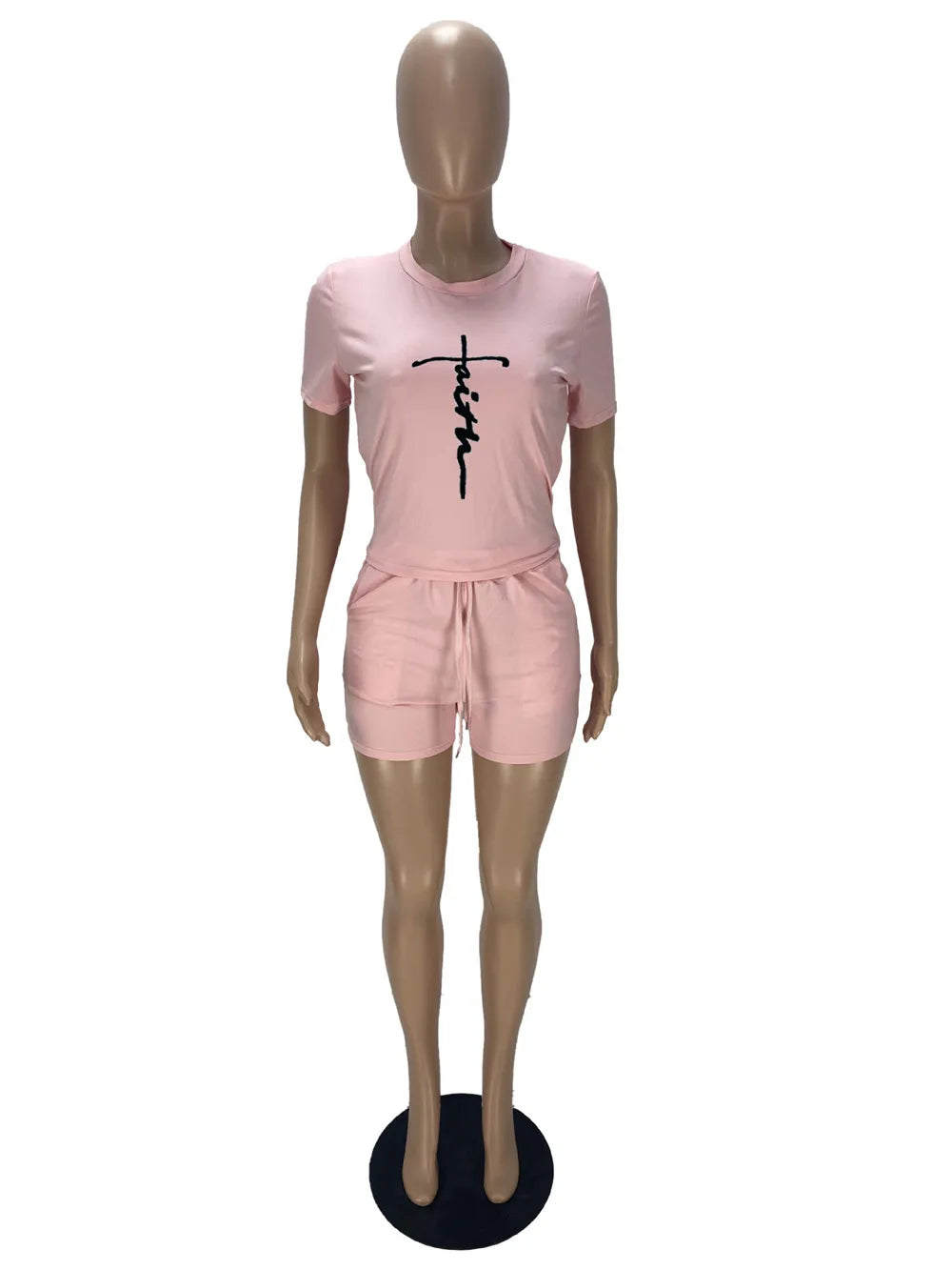 FAGADOER Solid Color Short Sleeve Crop Top and Pockets Biker Shorts 2 Pcs Set Sexy Slim Summer Fashion Outfit Casual Streetwear