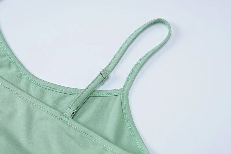 Hugcitar Summer 2 Piece Matching Sets Solid Slips Sexy Slim Crop Camis Shorts Women Casual Y2K Outfits Gym Streetwear Festival