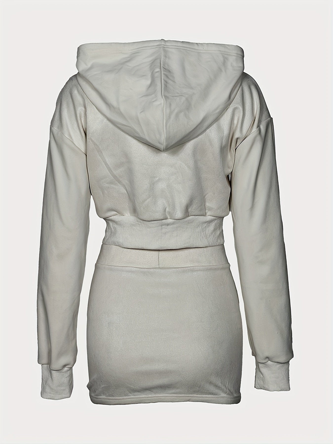 Women'S Casual Two-Piece Outfit - Pink Zip-Up Hoodie & Skirt Set, Long Sleeve, Zippered, Polyester, Spring/Summer, Casual Attire|Y2K Fashion|Polyester Fabric