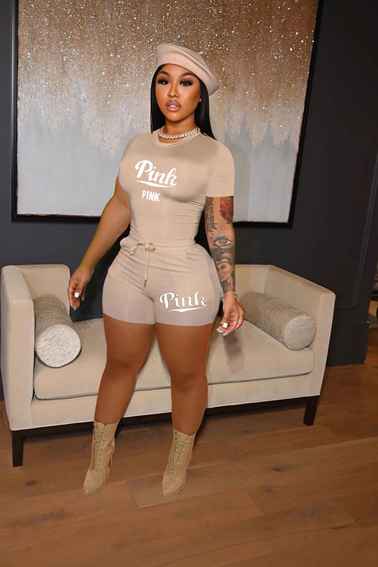 FAGADOER Solid Color Short Sleeve Crop Top and Pockets Biker Shorts 2 Pcs Set Sexy Slim Summer Fashion Outfit Casual Streetwear