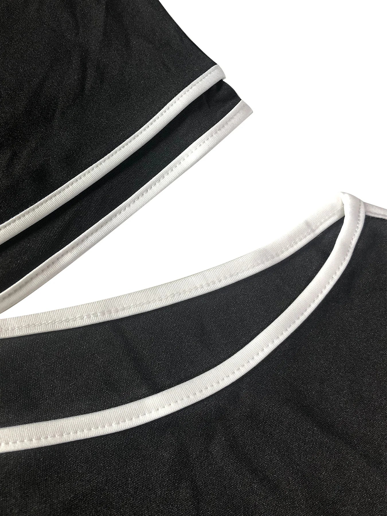 Sexy Women Onelength Shoulder Splicing Line High Waisted Pants Suit Spring New  Casual Wide-leg Pants Short Sleeve 2 Piece Set