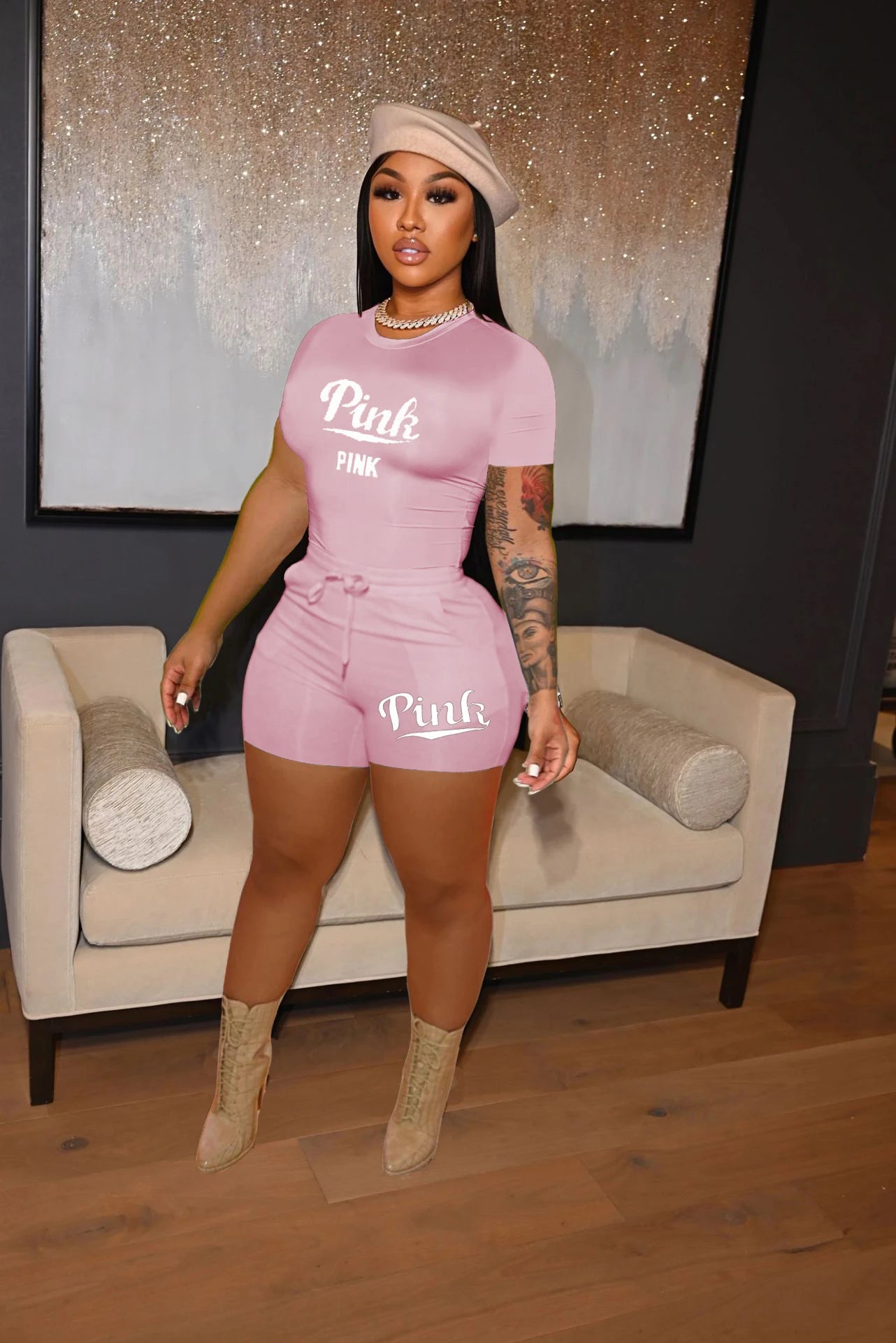 FAGADOER Solid Color Short Sleeve Crop Top and Pockets Biker Shorts 2 Pcs Set Sexy Slim Summer Fashion Outfit Casual Streetwear