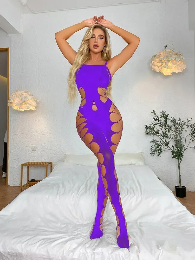 Bodysuit Women Transparent Bodysuits Sexy Lingerie Sleepwear Mesh Floral See-through Catsuit Black Erotic Sexy Costume