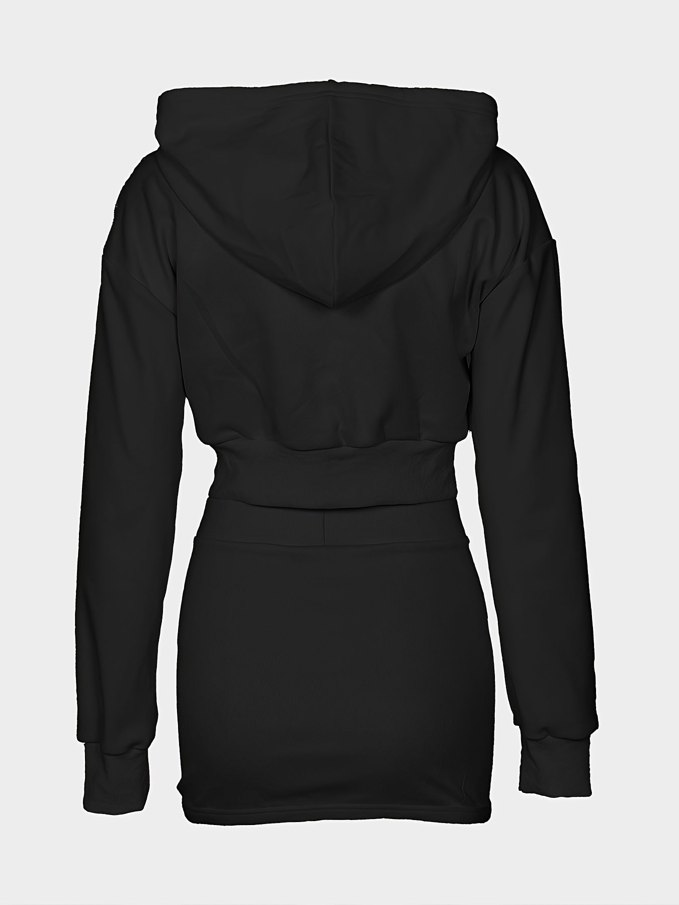 Women'S Casual Two-Piece Outfit - Pink Zip-Up Hoodie & Skirt Set, Long Sleeve, Zippered, Polyester, Spring/Summer, Casual Attire|Y2K Fashion|Polyester Fabric