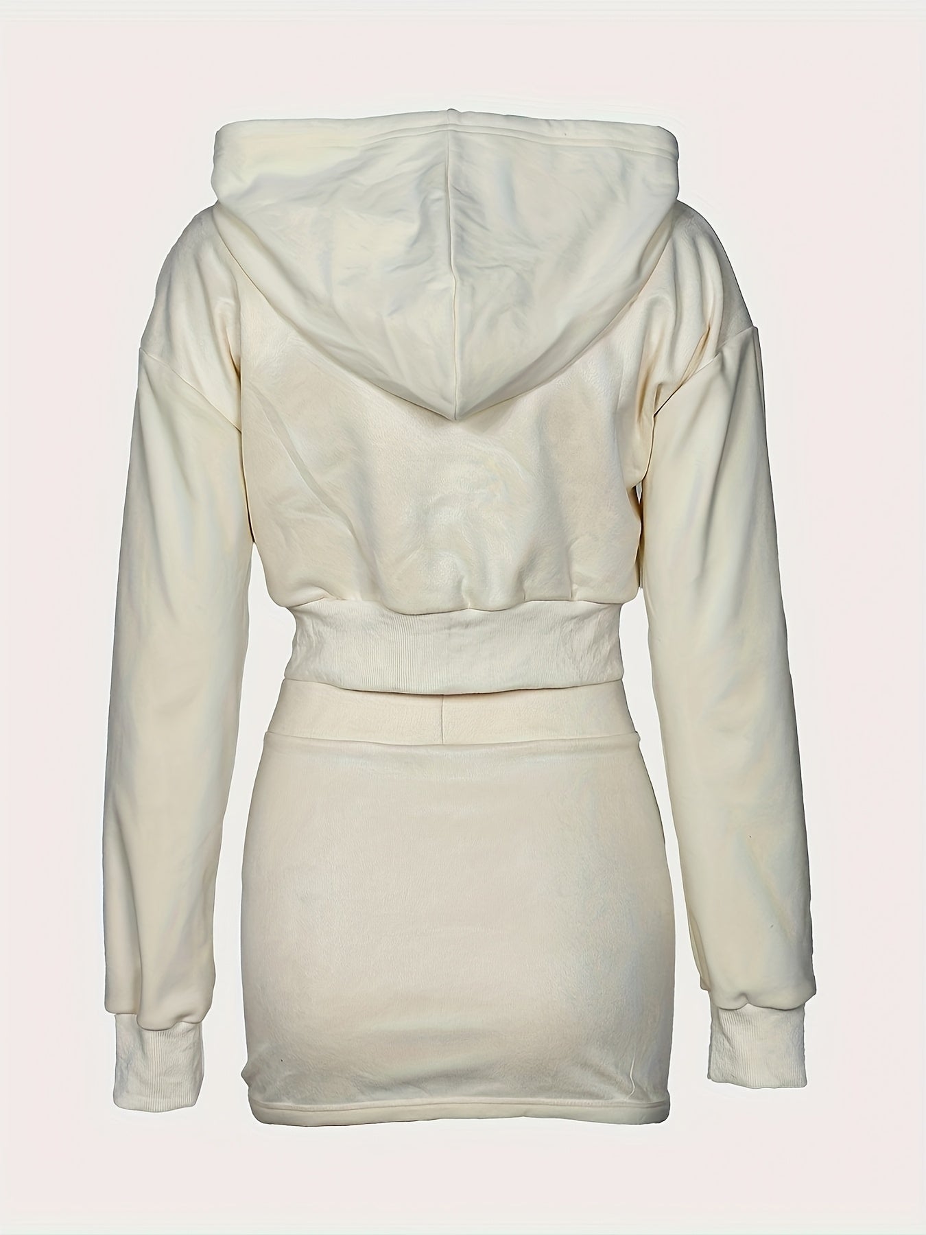 Women'S Casual Two-Piece Outfit - Pink Zip-Up Hoodie & Skirt Set, Long Sleeve, Zippered, Polyester, Spring/Summer, Casual Attire|Y2K Fashion|Polyester Fabric